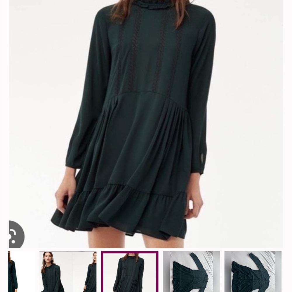 Aritzia Sunday Best Raleigh French Chic Burgundy Dress | Lace Ruffle Detail | XS - Picture 4 of 16